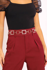 Gold Square Diamante Chain Belt - Harlen