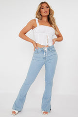 White Corset Lace up Crop Top - Niya
