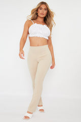 White Ruched Backless Crop Top - Sanne