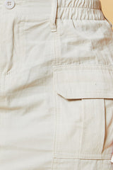 Stone Cargo Button Front Mini Skirt - Archie