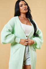 Mint Longline Knit  Maxi Cardigan - Ema