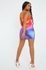 Multi Abstract Print Bodycon Mini Dress - Kim