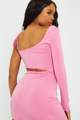 Pink Cut Out One Sleeve Mini Dress - Brisa