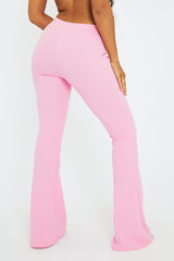 Light Pink Front Seam Flare Tailored Trousers - Celia