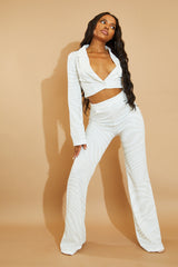 Stone Wave Print Cropped Blazer - Alice