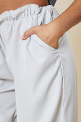 Light Grey Toggle Detail Parachute Cargo Trousers - Sadako
