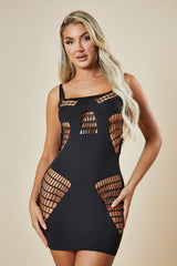 Black Cut Out Detail Bodycon Mini Dress - Amaya