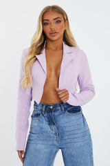 Lilac Cropped Tailored Blazer - Ira