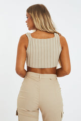 Stone Distressed Knit Crop Top - Dani