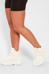 White Extreme Sole Chunky Lace Up Boots - Jaxson