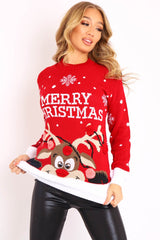 Red Rudolph Merry Christmas Jumper - Kimmie