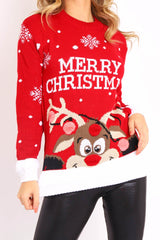 Red Rudolph Merry Christmas Jumper - Kimmie