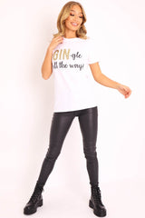 White Glitter Christmas Slogan T-shirt - Nalanie