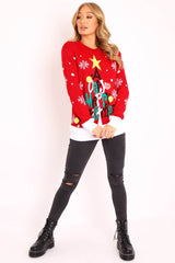 Red A Very Merry Christmas Slogan Jumper - Lotta