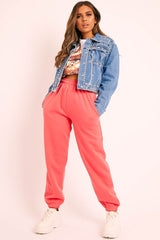 Blue Silver Stud Detail Denim Jacket - Cherry