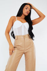White Corset Mesh Bodysuit - Liela