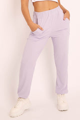 Lilac Ribbed Cuffed Trousers - Scarletta