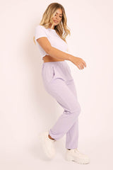 Lilac Ribbed Cuffed Trousers - Scarletta