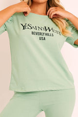 Sage Beverly Hills T-shirt and Leggings Loungewear Co-ord - Lassie