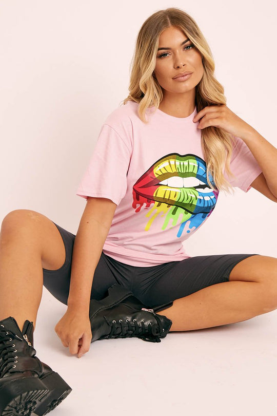 Pink Graphic Print T-shirt - Carolann
