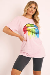 Pink Graphic Print T-shirt - Carolann