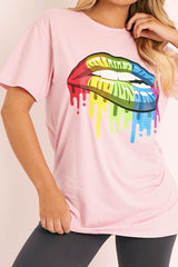 Pink Graphic Print T-shirt - Carolann