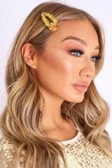 Yellow Gem Stone Hair Clip - Adylee