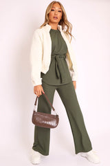 Cream Zip Front Teddy Jacket - Elena