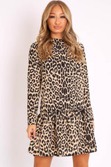 Leopard Smock Detail Dress - Clema
