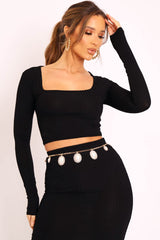 Gold Vintage Pearl Chain Belt - Saskia