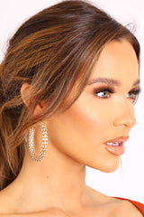 Gold Diamante Encrusted Hoop Earrings - Rayvn