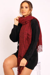 Wine Super Soft Long Scarf - Lillyana