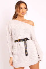 Black Vintage Gold Eyelet Belt - Karima