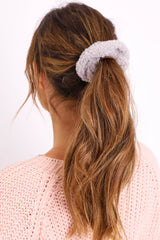 Grey Teddy Hair Scrunchie - Bassy