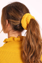 Mustard Teddy Hair Scrunchie - Bassy