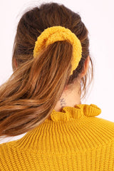 Mustard Teddy Hair Scrunchie - Bassy