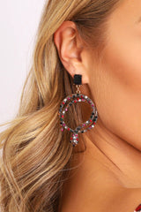 Gold Gemstone Snake Earrings - Raya