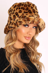 Leopard Faux Fur Bucket Hat - Hally