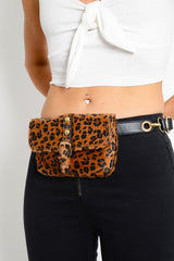 Leopard Print Faux Pony Hair Cross Body Bag - Desi