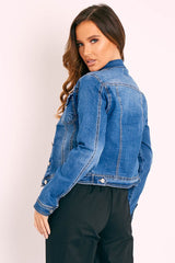 Dark Blue Washed Denim Jacket - Bonnie