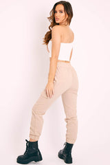 Beige Cargo Pocket Joggers - Teigen