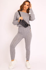 Grey Cable Knit Sweater and Leggings Loungewear Co-ord - Ionia