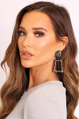 Black and Gold Square Earrings - Asha