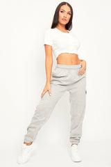Grey Side Cargo Pocket Joggers - Chantel