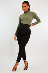 Black Extreme High Waist Tailored Trousers - Yaz