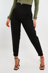 Black Extreme High Waist Tailored Trousers - Yaz