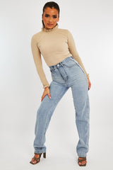 Stone Ruffle Neck Bodysuit - Trudy