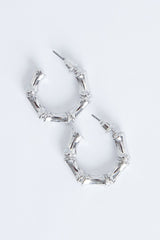 Mini Bamboo Silver Hoops - Elsi