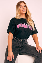 Black Baby Girl Pink Flames T-shirt - Zeila