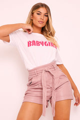 White Baby Girl Pink Flames T-shirt - Zeila